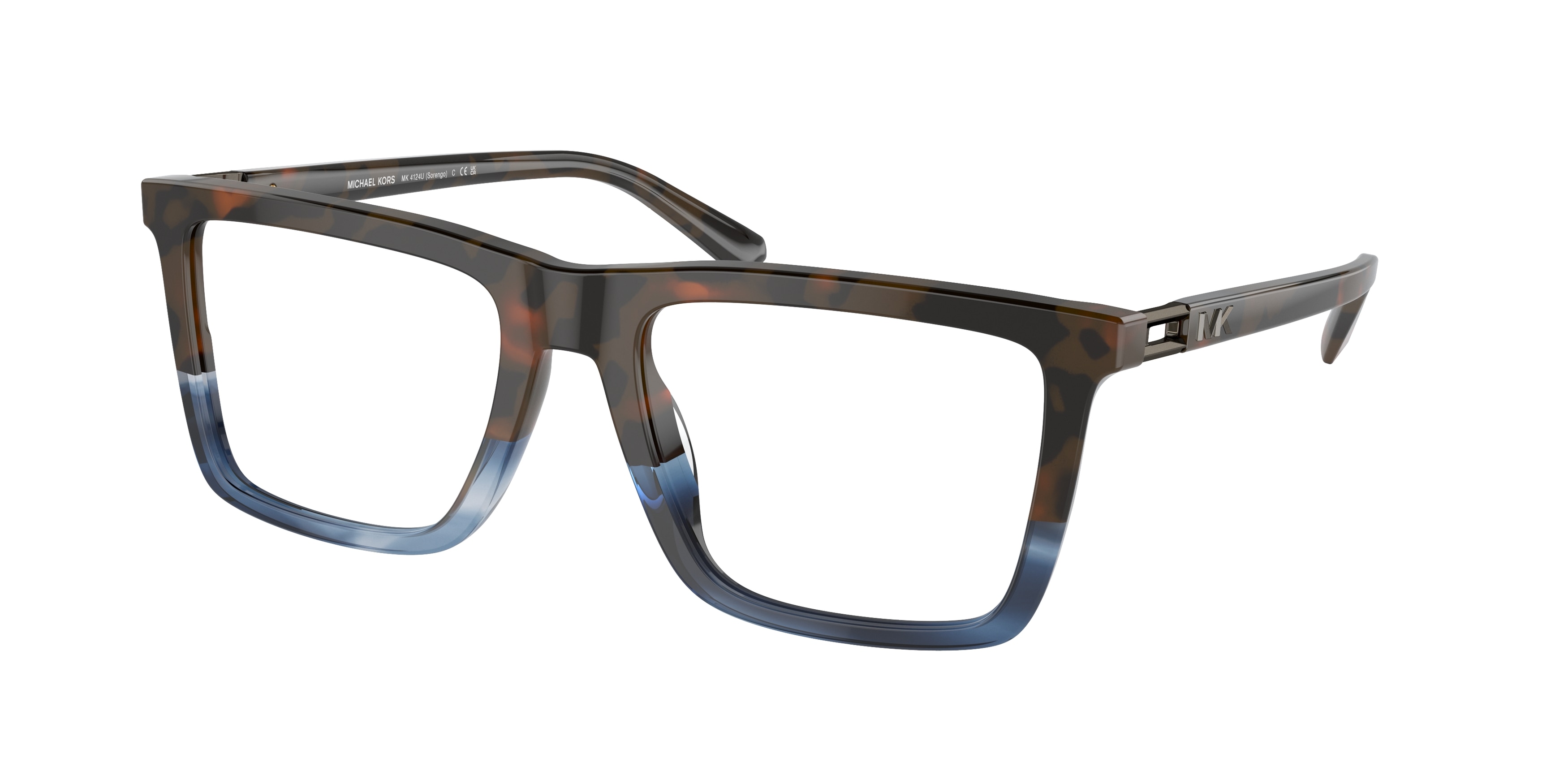 Michael Kors Herren MK4124U Sorengo 3977 Optische Fassungen Acetat Blau Transparent Quadratisch Normal-image